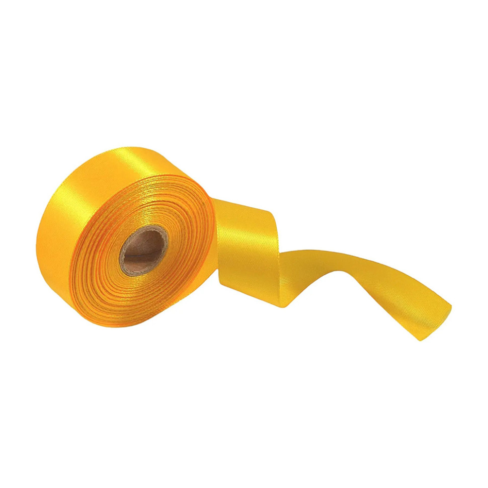 Атласна стрічка для рукоділля Bambi АБ-343, 2,5 см x 23 м, Світло-жовтий