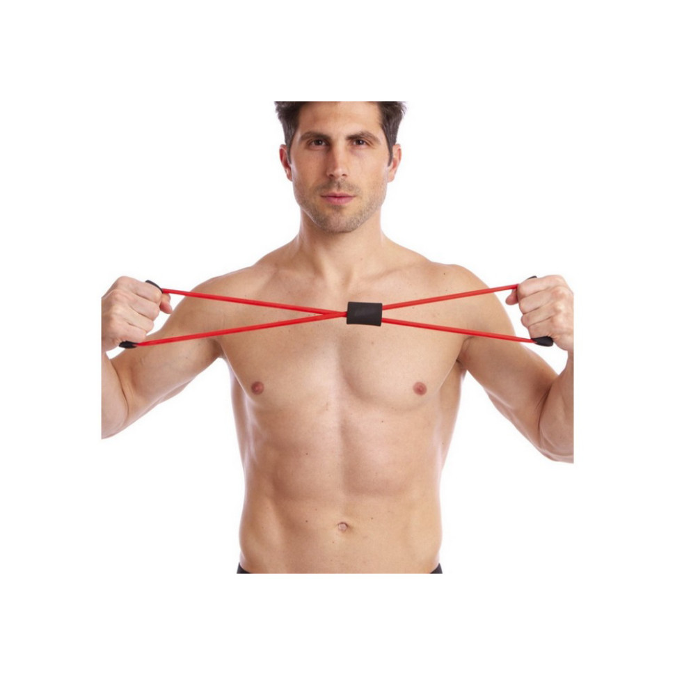 Эспандер восьмерка EasyFit EF-3947-P, розовый, трубчатый