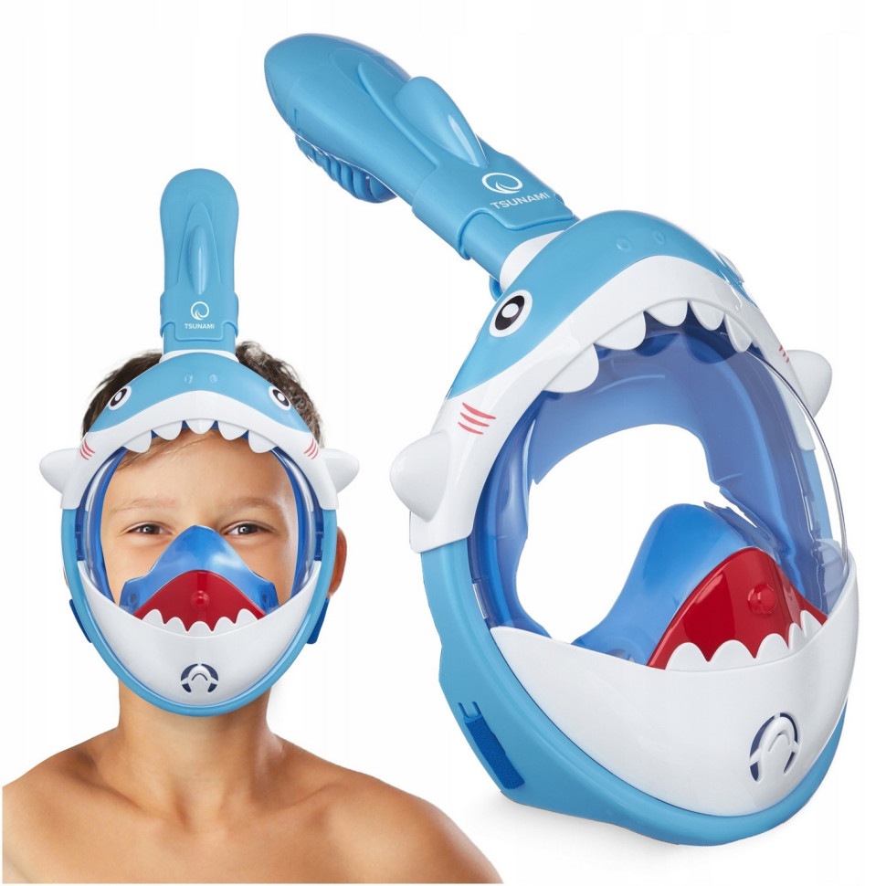 Маска для снорклинга полнолицевая Shark TSUNAMI P-5907739318237 Sky Blue