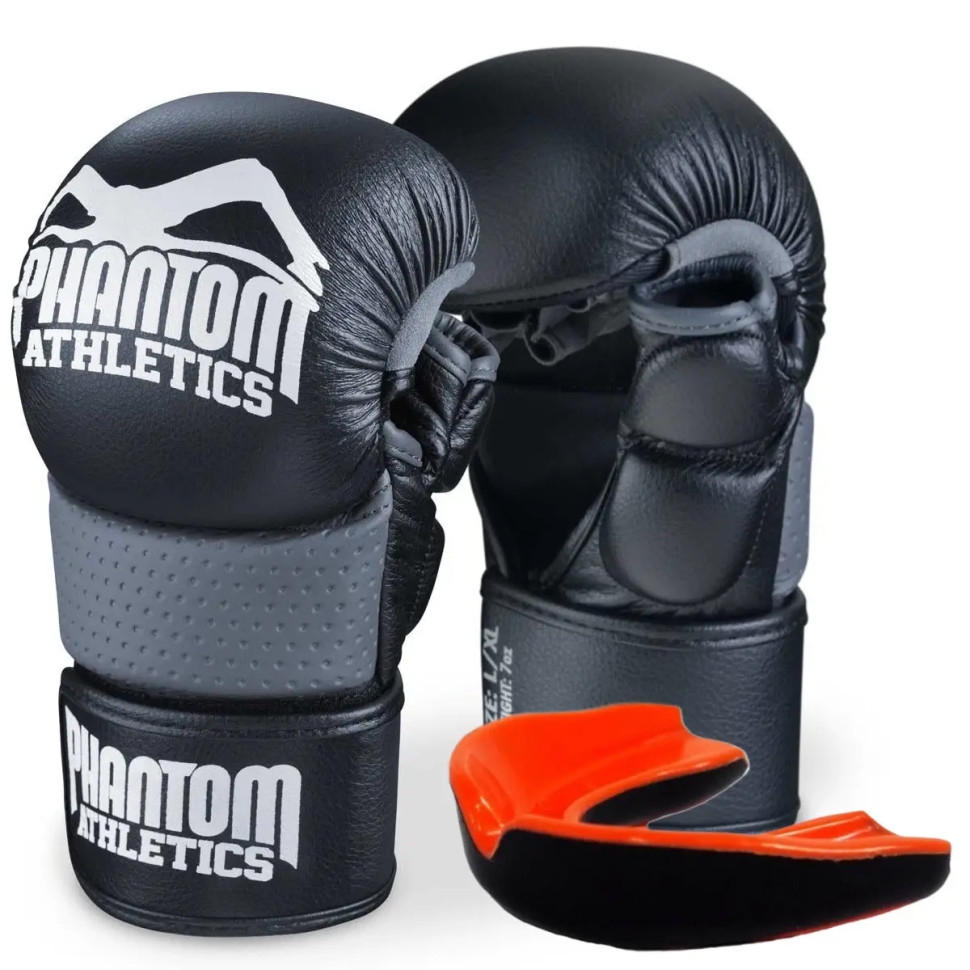 Перчатки для ММА RIOT Phantom PHMMAG1642-SM Black S/M (капа в подарок)
