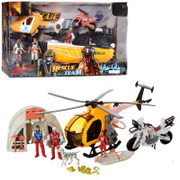 Игровой набор спасателей F120-24 вертолет, мотоцикл, фигурки