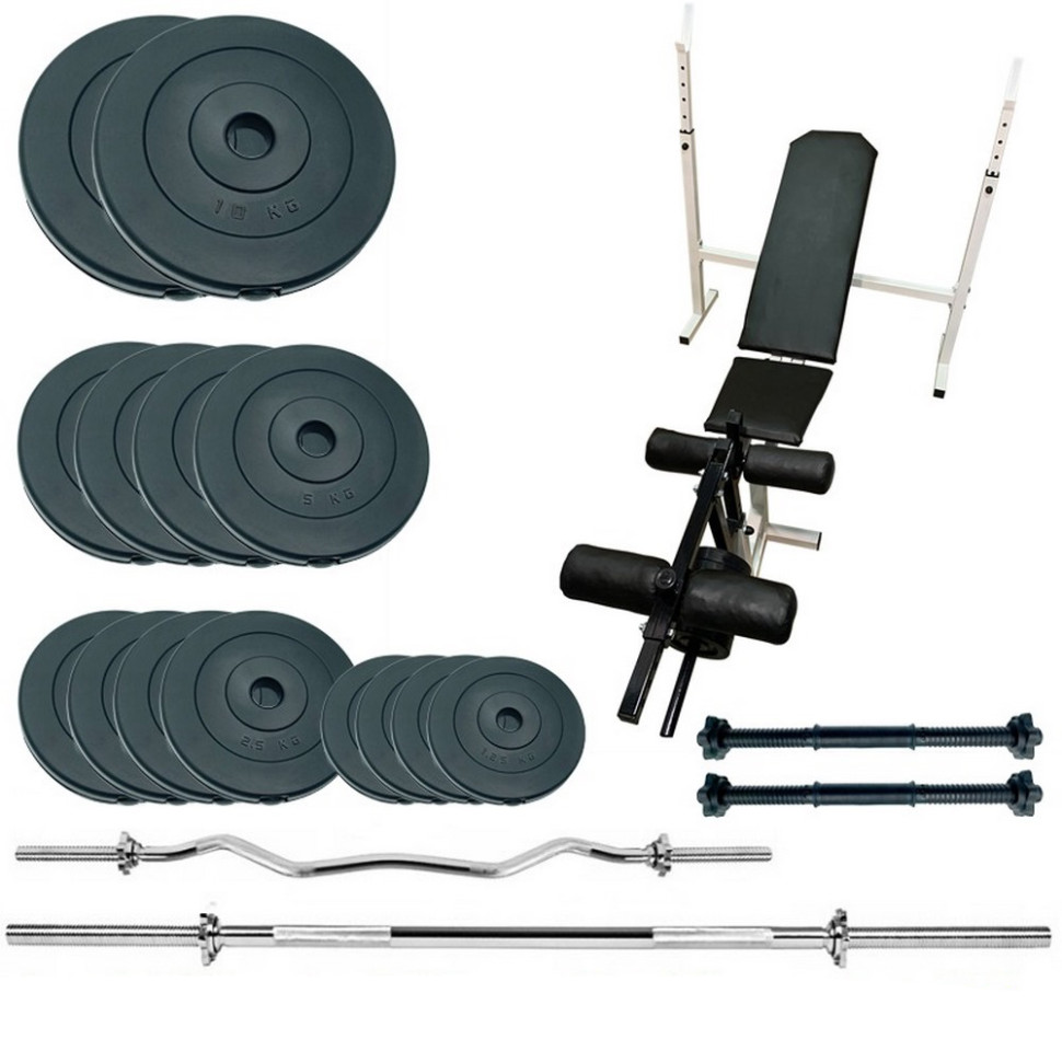 Скамья для жима с набором штанг и гантелей Gym Scott Plus Set Pro Newt NE-SKM-PL-SCP-70, 70 кг