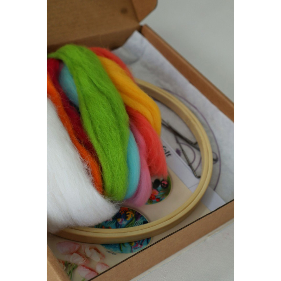 Набор для валяния картины из шерсти “Прованское утро” Brushme EFL002 диаметр 20 см