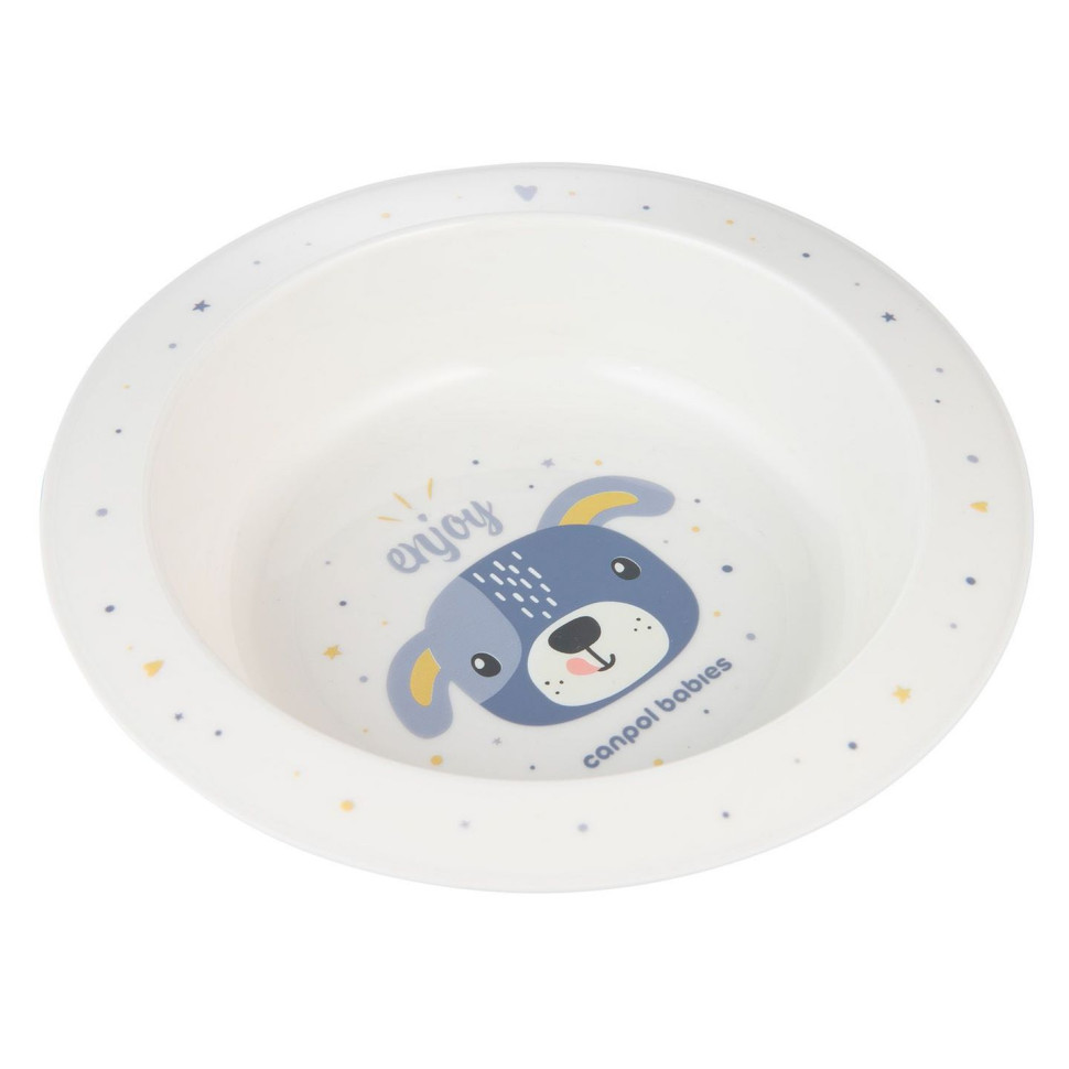 Дитяча пластикова мисочка Cute animals Canpol babies 4/412_blu2 блакитний, 270 мл