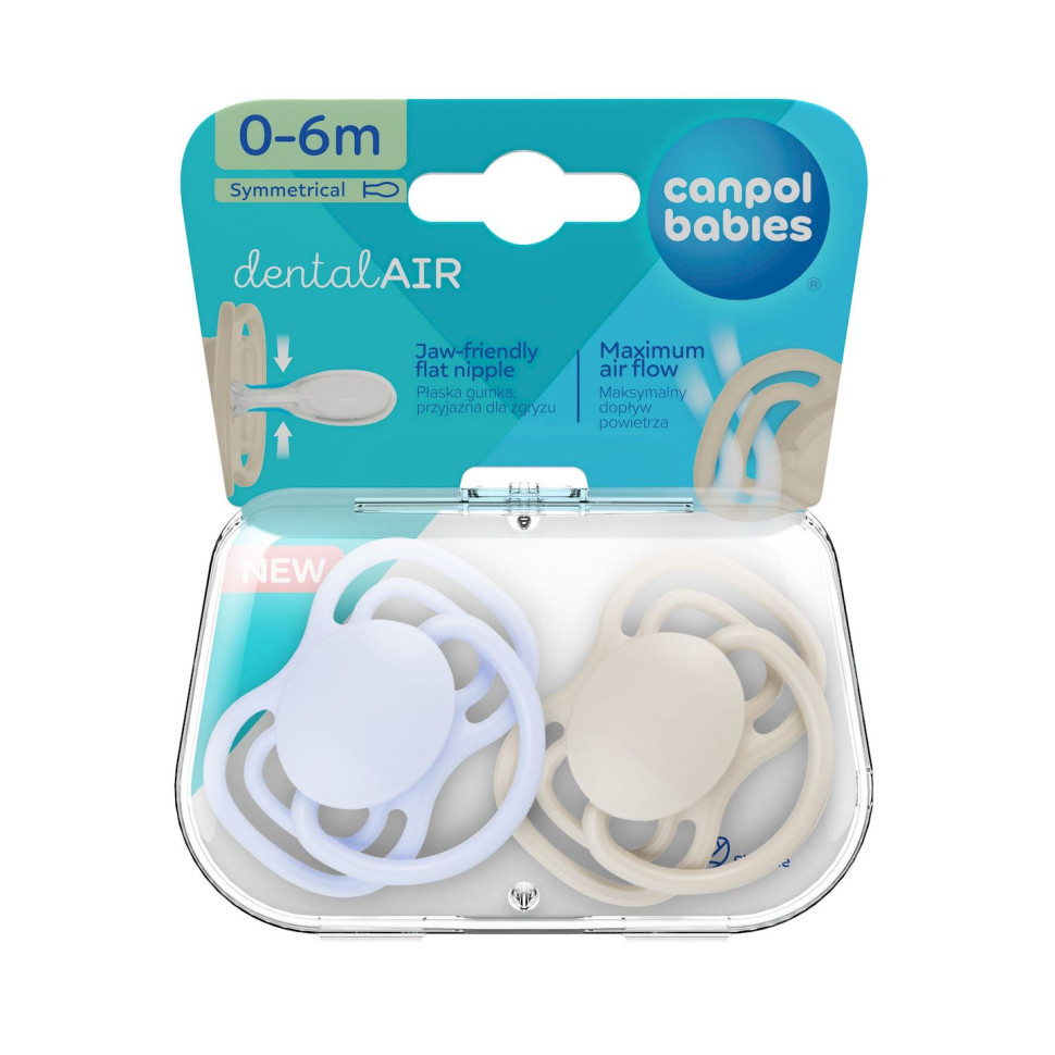 Пустышка силиконовая симметричная Dental Air Canpol babies 23/225_blu 0-6 месяцев
