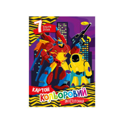 Набор цветного картона А4 Автоспорт Апельсин АП-1102-6 двусторонний 7 листов