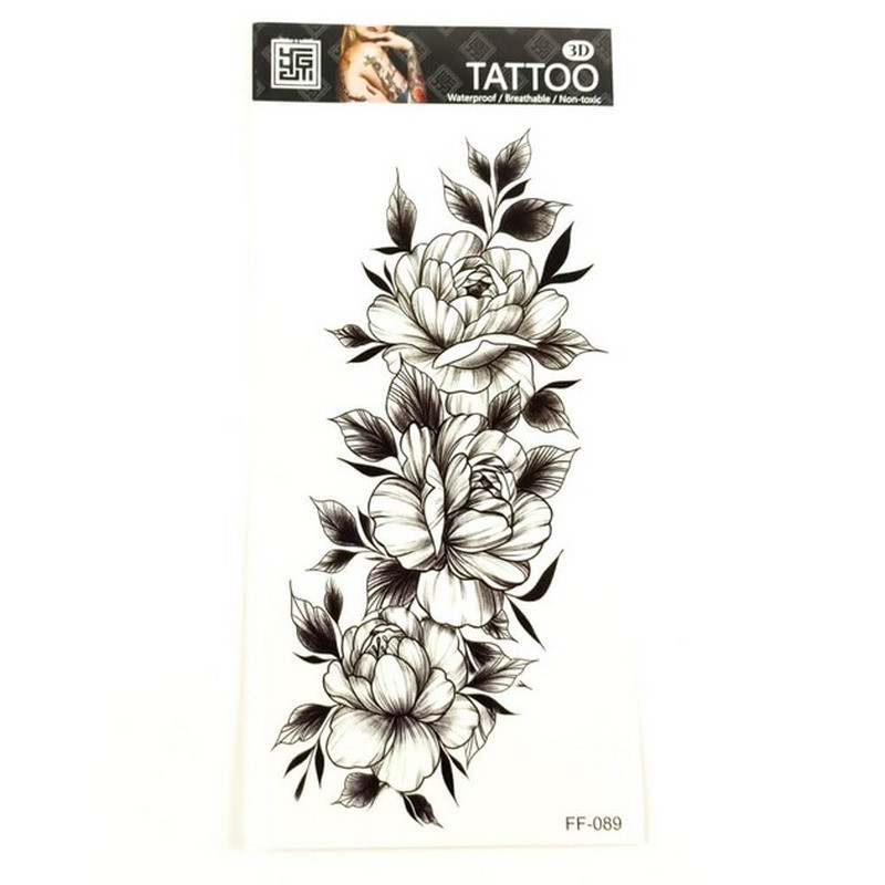 Временное тату «Цветы» Fresh Tattoo FF-089 размер 19 х 9 см