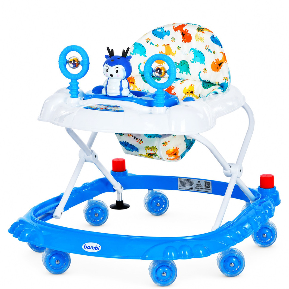 Детские Ходунки Bambi M 3168-1(Blue) музыкальные и световые эффекты, со стопором