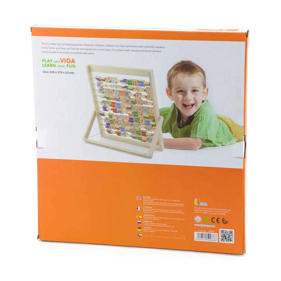 Дерев'яна гра Вивчаємо множення Viga Toys 50036, 38х36 см