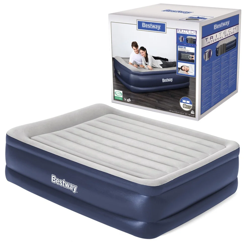 Надувне ліжко Bestway 67614 (203х152х56 см) із вбудованим насосом