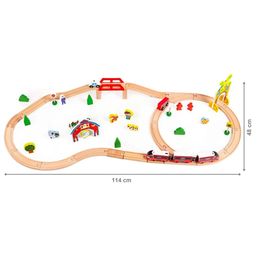 Дерев'яна залізниця Ecotoys HM180995 з поїздом