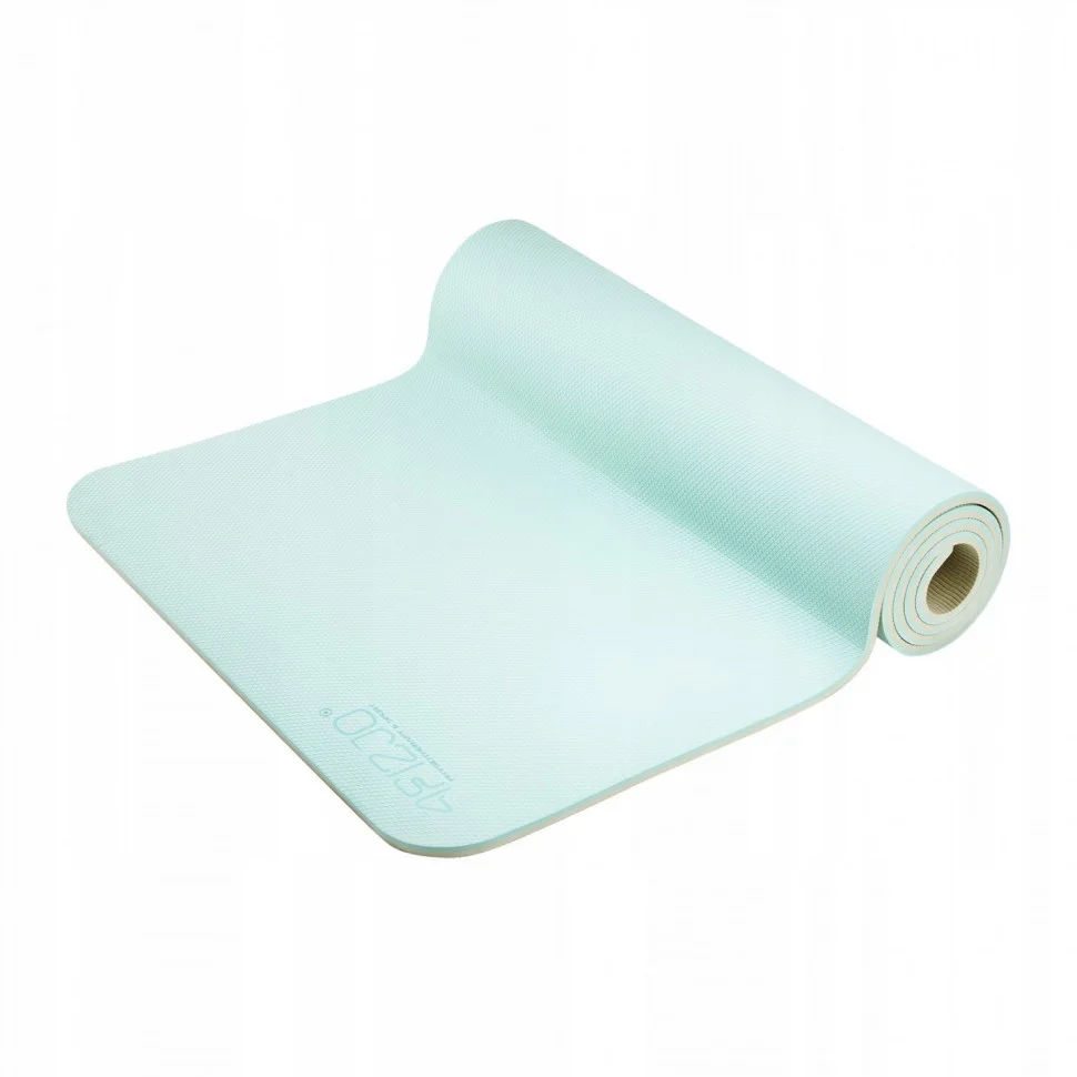 Коврик для йоги и фитнеса 4FIZJO 4FJ0374 TPE 180 x 60 x 0.6 см, Mint/Grey