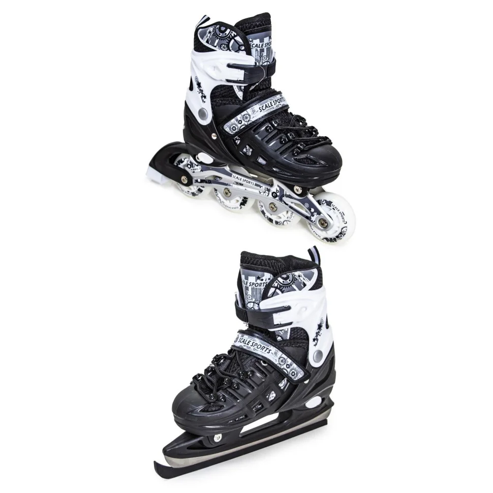 Детские ролики-коньки 2 в 1 Scale Sports 1564908596-L Black, размер 38-41