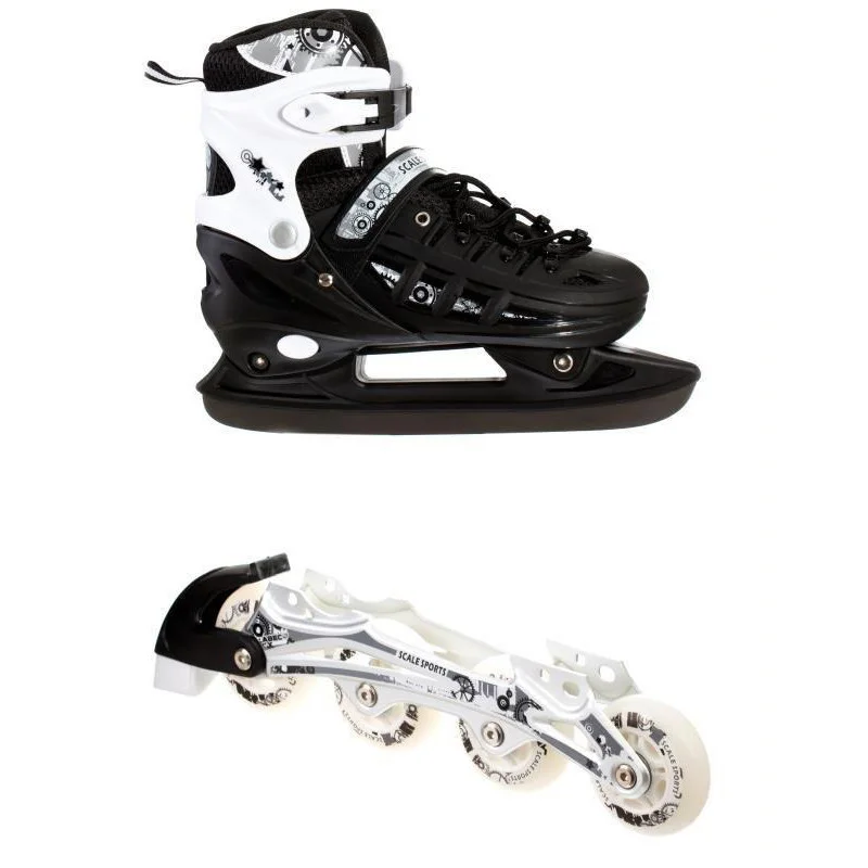 Детские ролики-коньки 2 в 1 Scale Sports 1564908596-L Black, размер 38-41