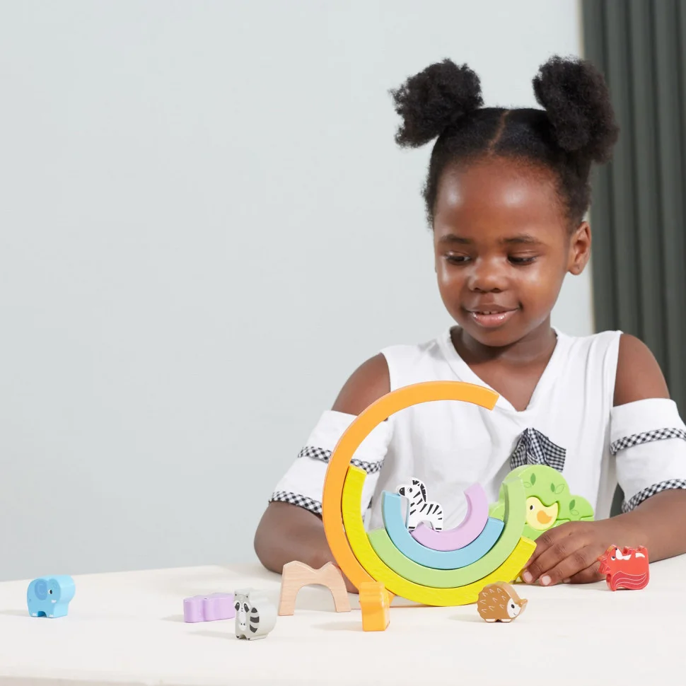Дерев'яна розвиваюча іграшка Веселка Viga Toys 44590 гра-баланс