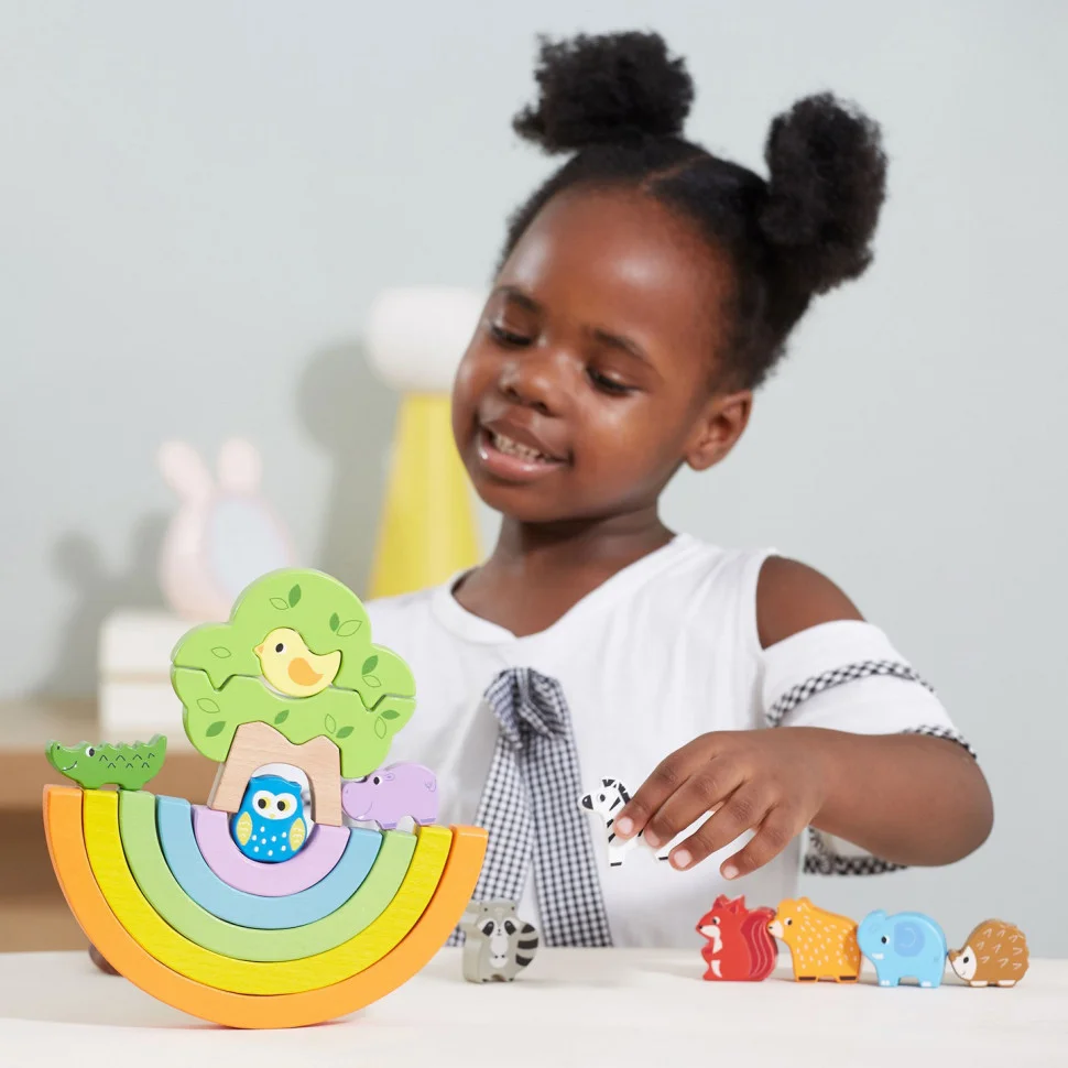 Дерев'яна розвиваюча іграшка Веселка Viga Toys 44590 гра-баланс
