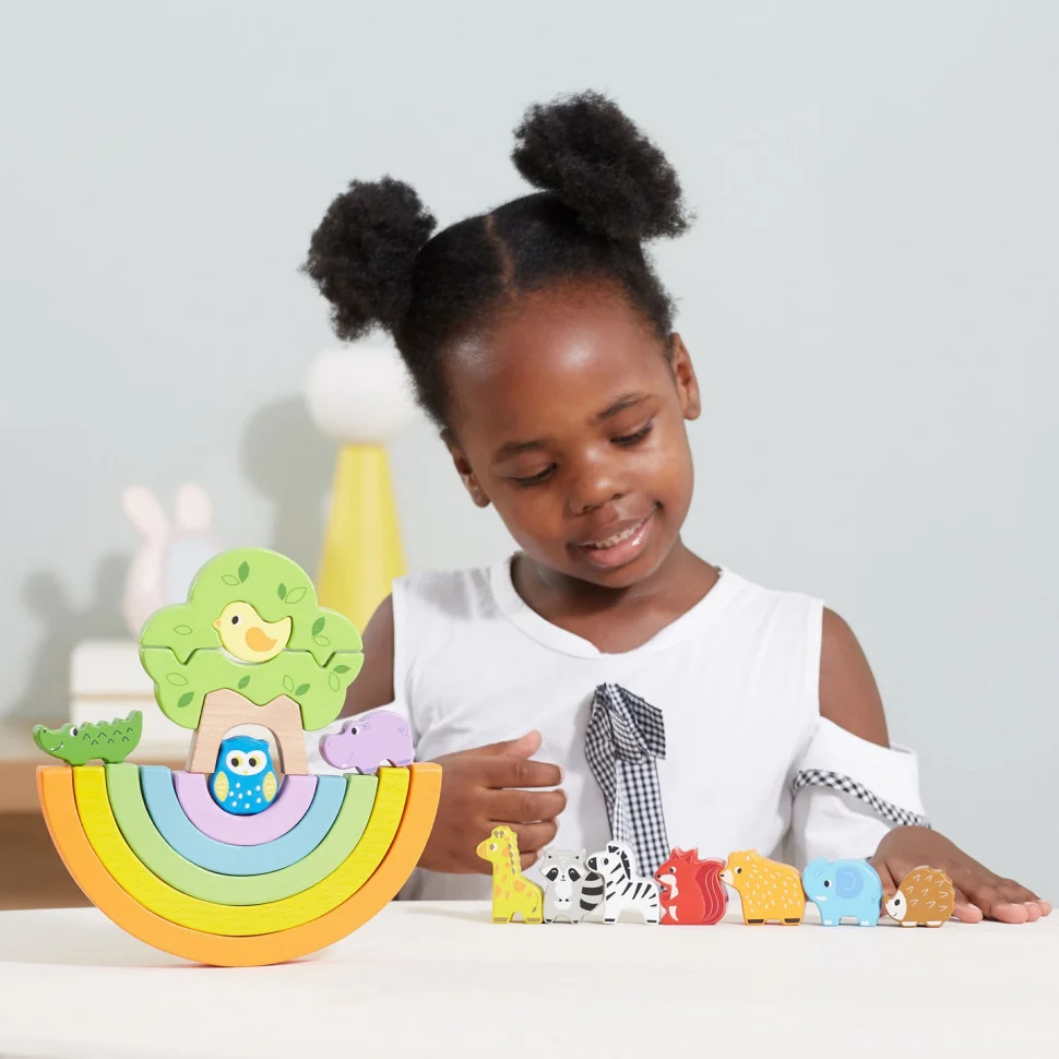 Дерев'яна розвиваюча іграшка Веселка Viga Toys 44590 гра-баланс