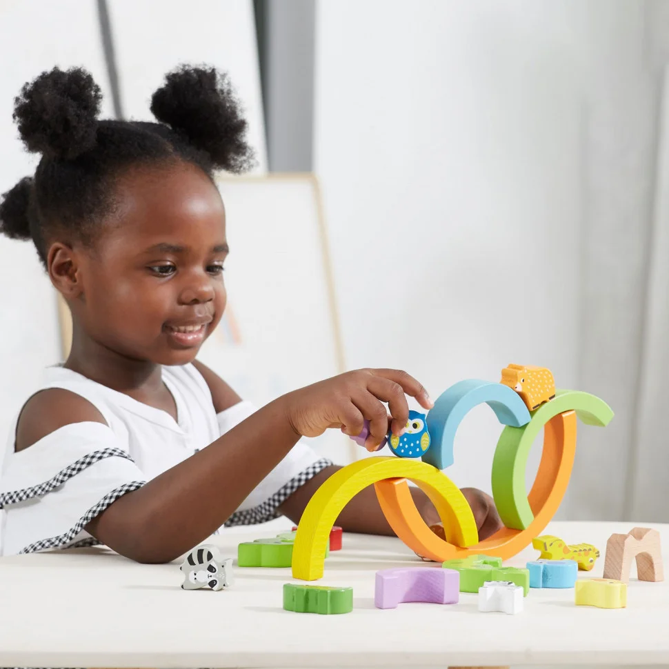 Дерев'яна розвиваюча іграшка Веселка Viga Toys 44590 гра-баланс