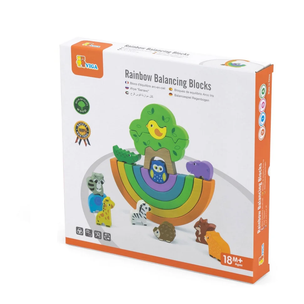 Дерев'яна розвиваюча іграшка Веселка Viga Toys 44590 гра-баланс
