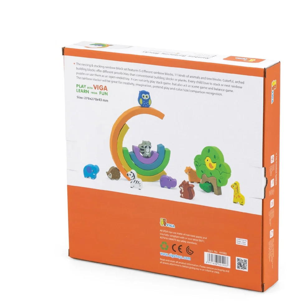 Дерев'яна розвиваюча іграшка Веселка Viga Toys 44590 гра-баланс