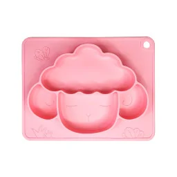 Силіконова тарілка-килимок "Баранчик" Mega Zayka MGZ-0125(Pink) 18х23 см