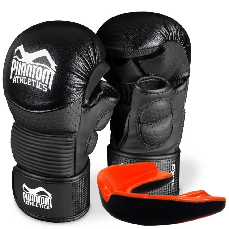 Перчатки ММА RIOT Pro Phantom PHMMAG2531-SM Black S/M (капа в подарок)