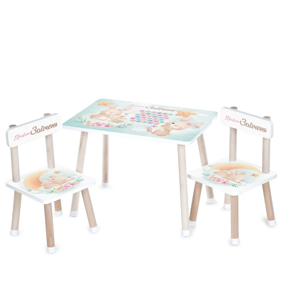 Дитячий Столик Bambi M 501-12 стільниця 60 х 40 см, 2 стільчики