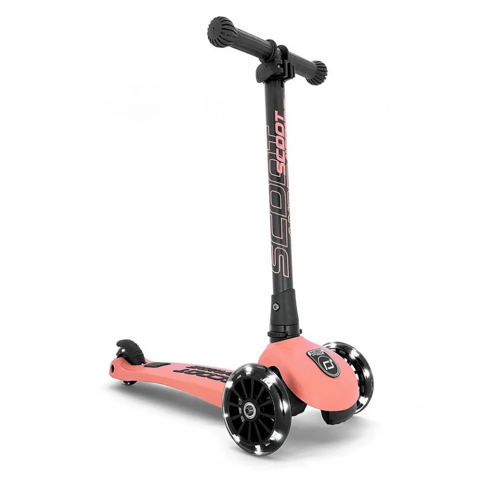Самокат триколісний Highwaykick-3 Scoot and Ride SR-96357 з колесами, що світяться, персик