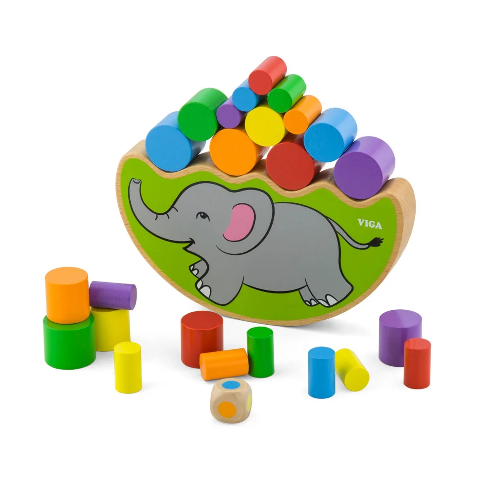 Деревянная развивающая игрушка Слоник Viga Toys 50390 игра-баланс