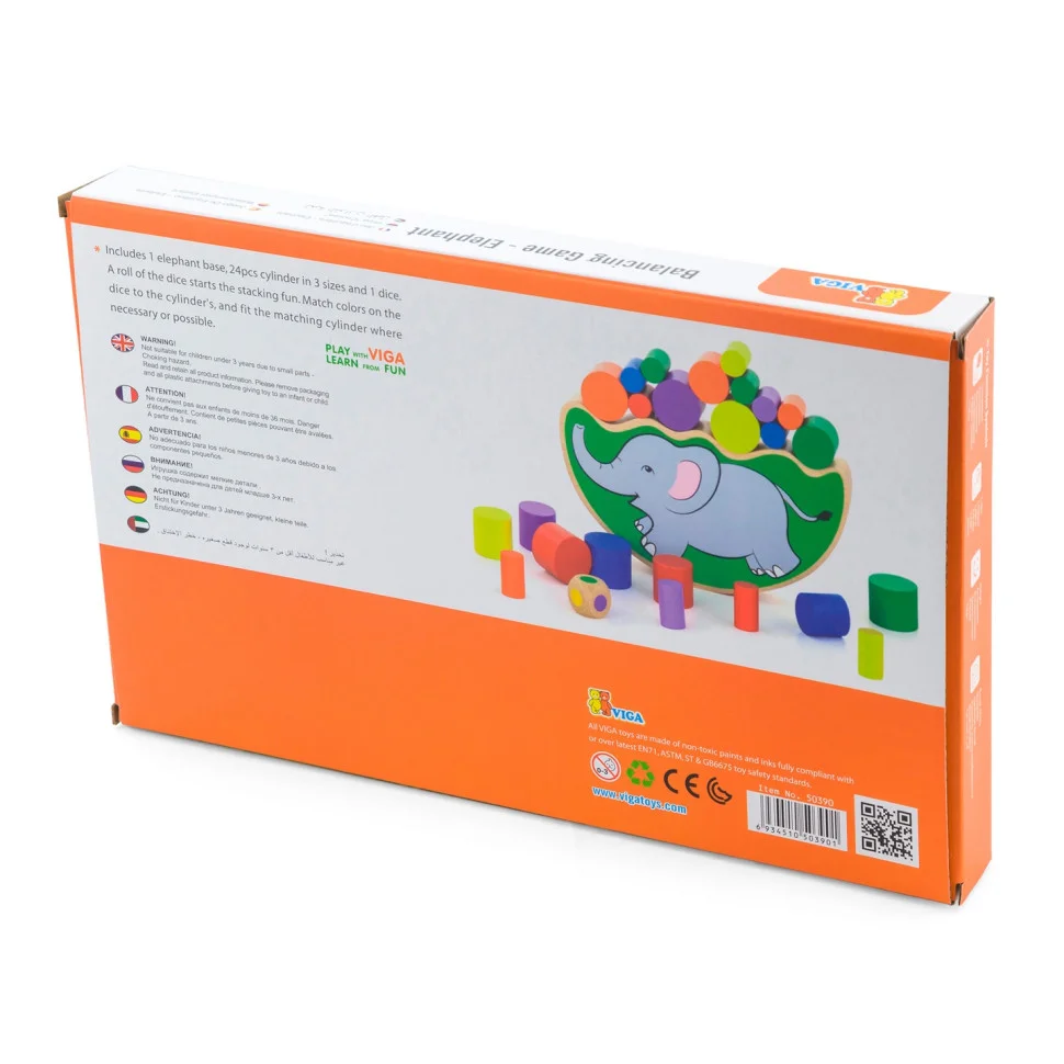 Деревянная развивающая игрушка Слоник Viga Toys 50390 игра-баланс