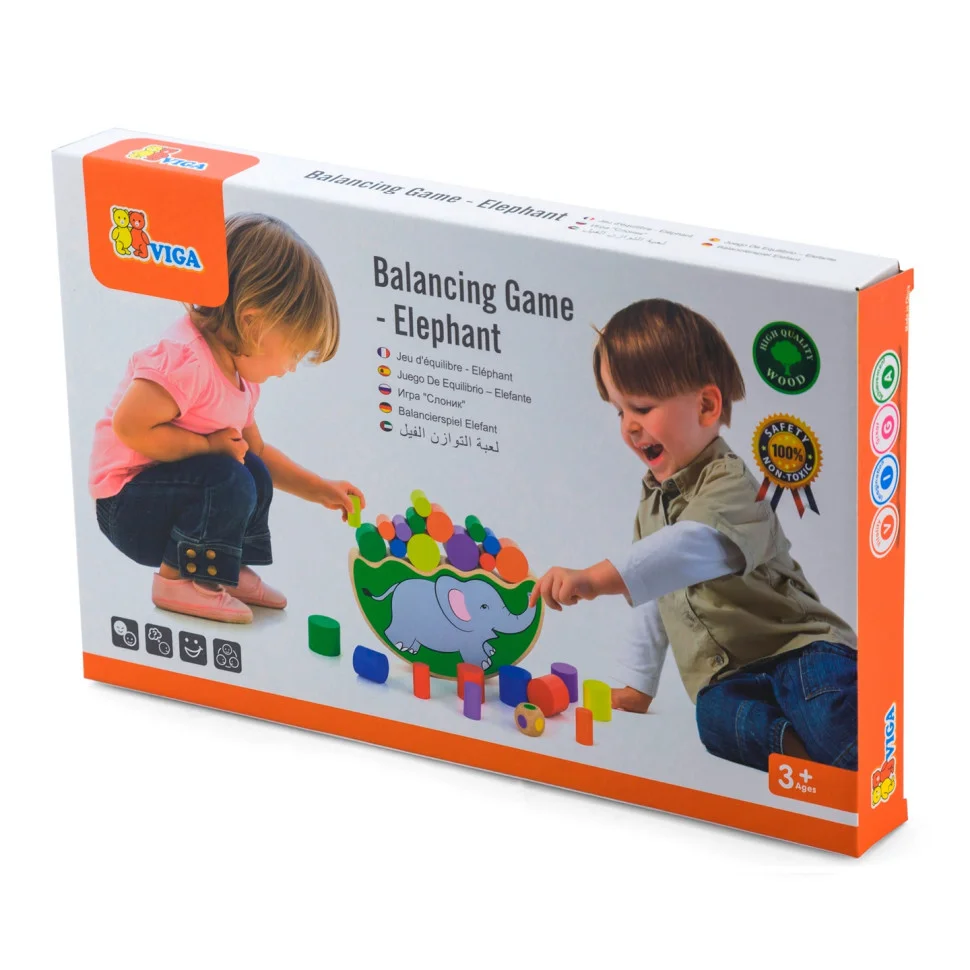 Деревянная развивающая игрушка Слоник Viga Toys 50390 игра-баланс