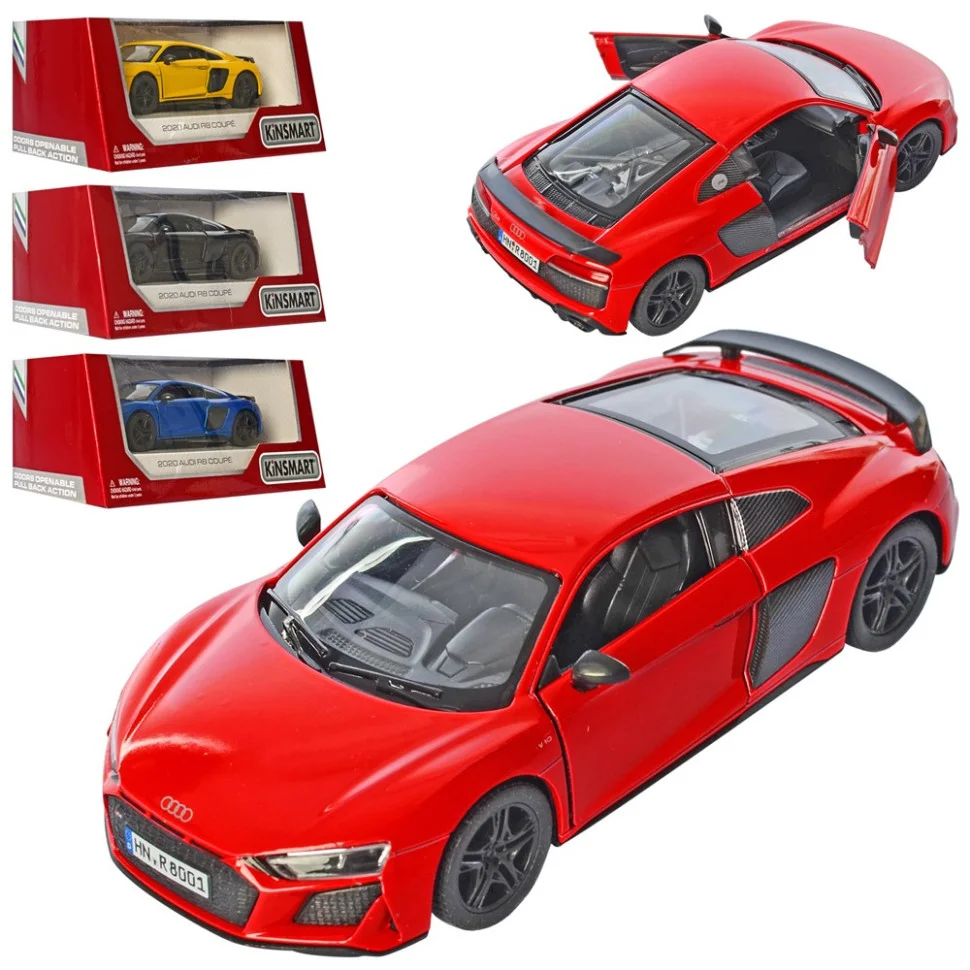 Машинка металлическая Audi R8 Coupe 2020 Kinsmart KT5422W инерционная 1:36   