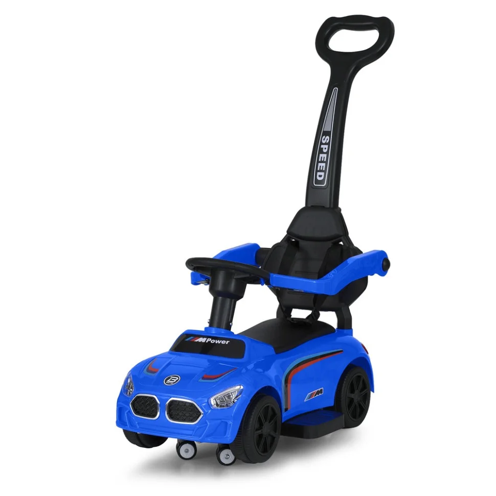 Детская каталка-толокар Bambi Racer M 5785-4 синий, c родительской ручкой