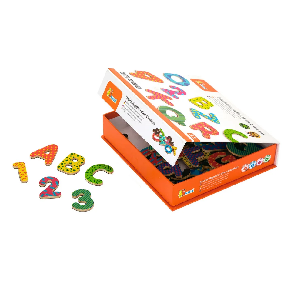 Набор магнитных букв и цифр Viga Toys 59429, 77 штук