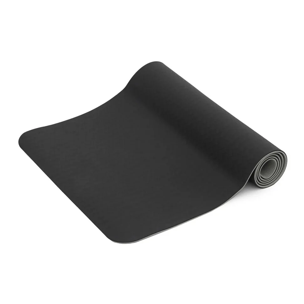 Килимок (мат) спортивний для йоги та фітнесу SportVida SV-EZ0062 TPE 183 x 61 x 1 см, Black/Grey