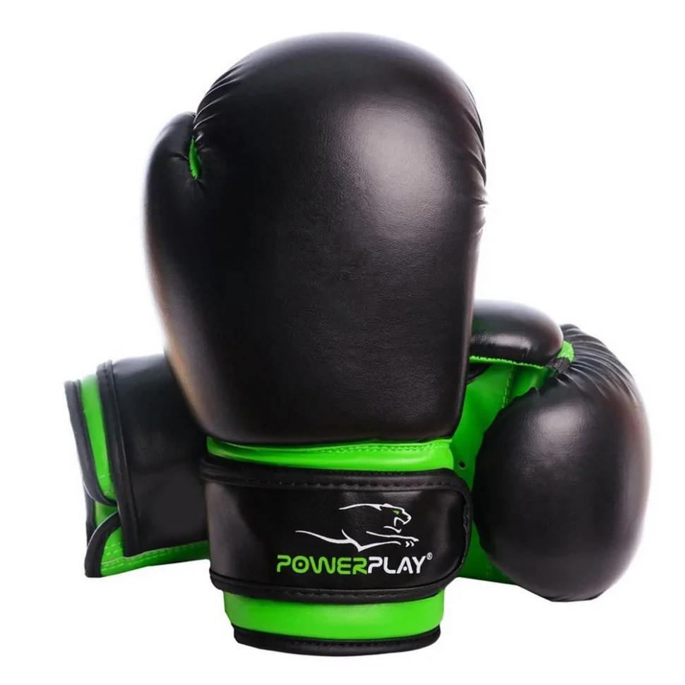 Боксерські рукавиці 3004 JR Classic PowerPlay PP_3004JR_8oz_Black/Green, Чорно-Зелені 8 унцій