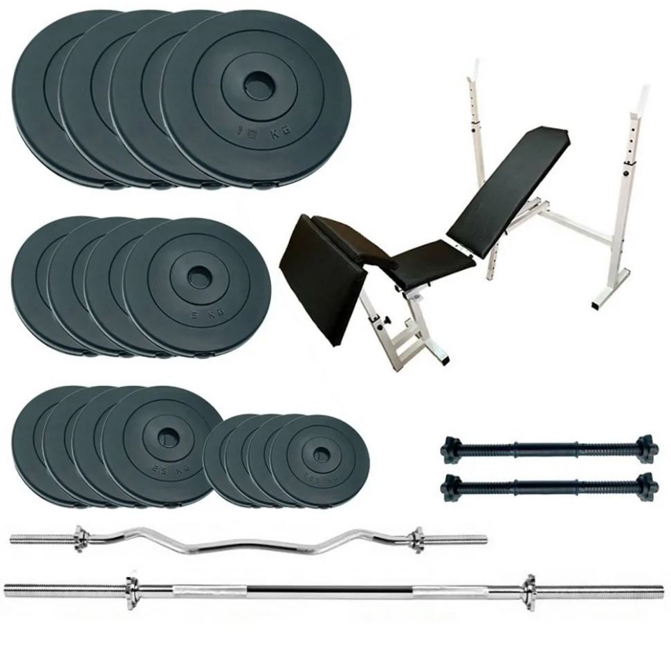 Лава для жиму з набором штанг та гантелей Gym Scott Set Pro Newt NE-SKM-PL-SCOT-90, 90 кг