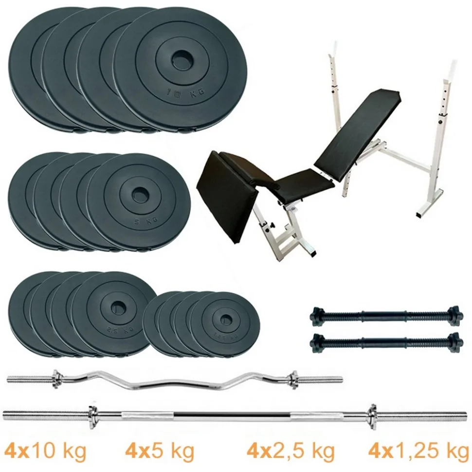 Лава для жиму з набором штанг та гантелей Gym Scott Set Pro Newt NE-SKM-PL-SCOT-90, 90 кг