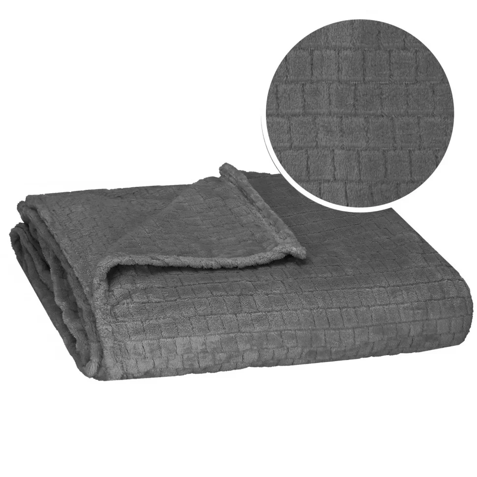 Плед-покривало Extra Soft Springos HA7106 сірий 130x180 см