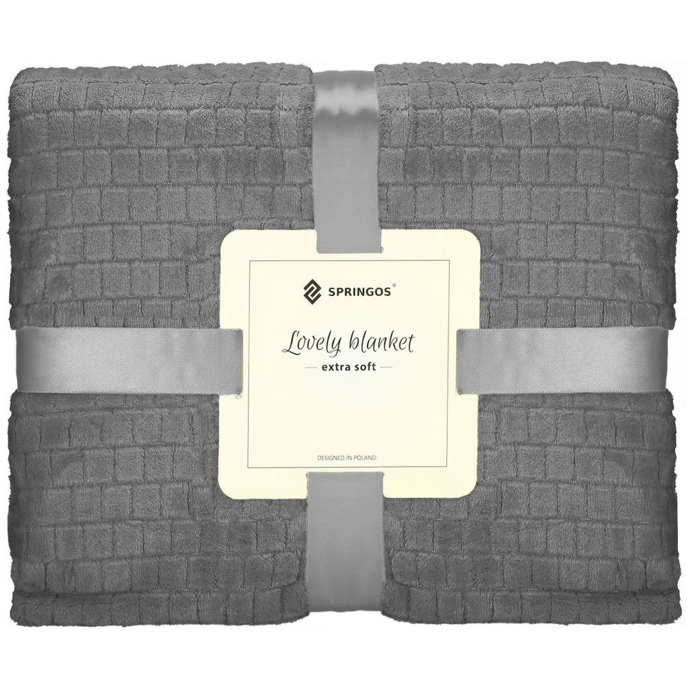 Плед-покривало Extra Soft Springos HA7106 сірий 130x180 см