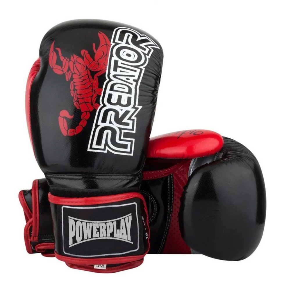 Боксерські рукавиці 3007 Scorpio PowerPlay PP_3007_14oz_Black, Чорні карбон 14 унцій