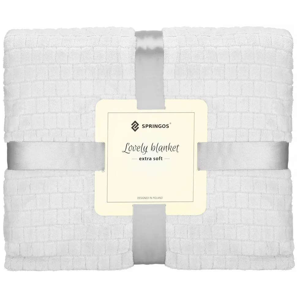 Плед-покривало Extra Soft Springos HA7107 білий 130x180 см