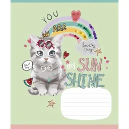 Зошит учнівський "I love you" Школярик 012-3295K-4 в клітинку, 12 аркушів