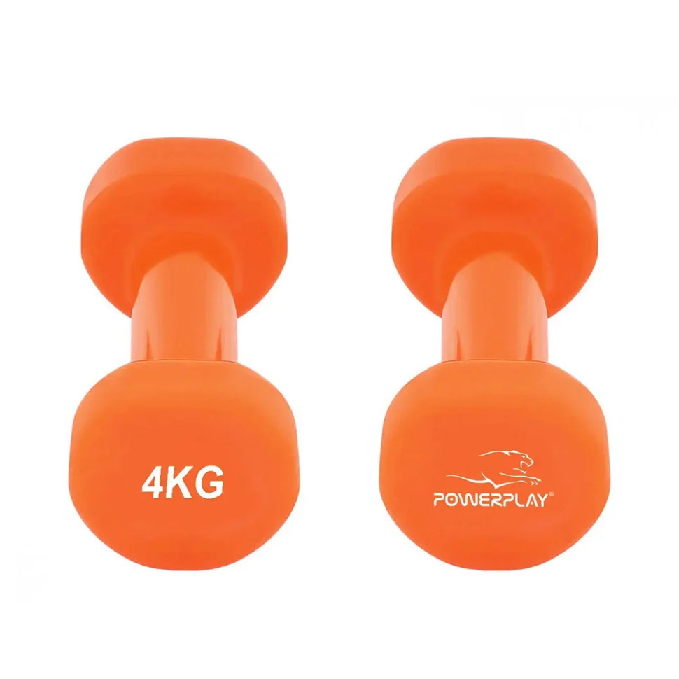 Гантелі вінілові Achilles PowerPlay PP_4125_4125_4kg_2in, 2*4 кг Помаранчеві 2 шт