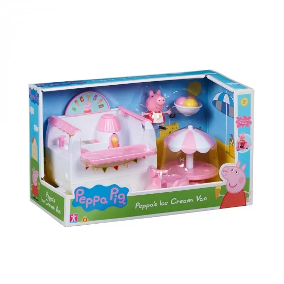 Ігровий набір Peppa - ФУРГОНЧИК З МОРОЗИВОМ (фургон, фігурка Пеппи, стіл, скутер, аксесуари) 06297