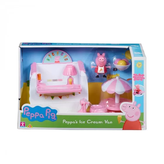 Ігровий набір Peppa - ФУРГОНЧИК З МОРОЗИВОМ (фургон, фігурка Пеппи, стіл, скутер, аксесуари) 06297