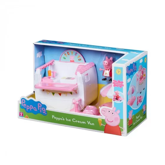 Ігровий набір Peppa - ФУРГОНЧИК З МОРОЗИВОМ (фургон, фігурка Пеппи, стіл, скутер, аксесуари) 06297