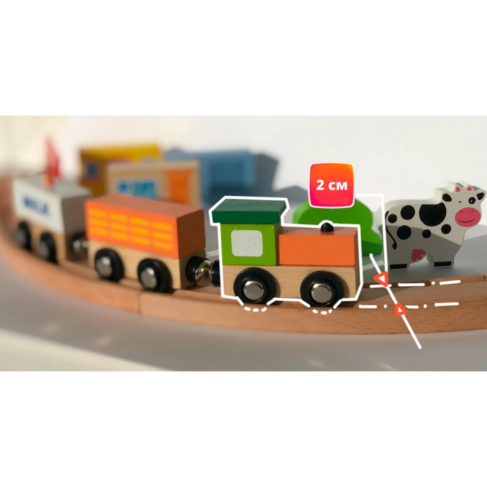 Дерев'яна залізниця Viga Toys 50998, 90 елементів