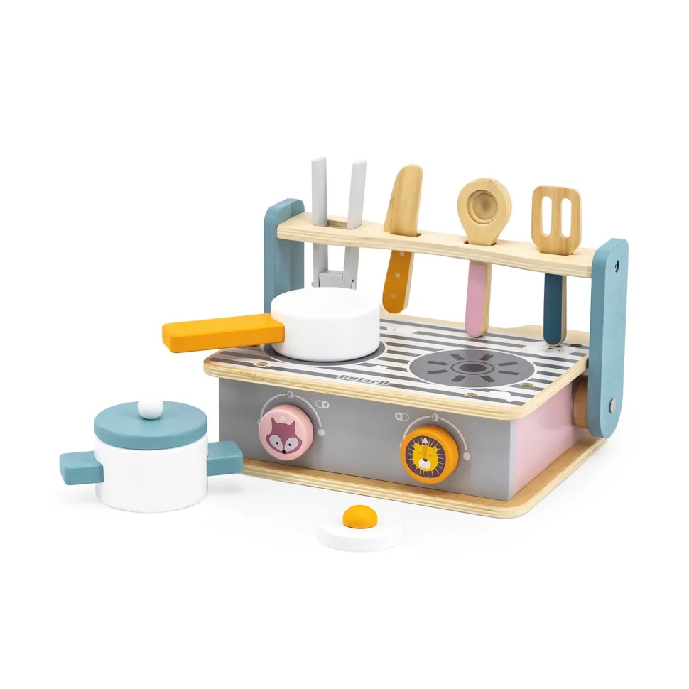 Дитяча плита з посудом та грилем Viga Toys PolarB 44032 складана