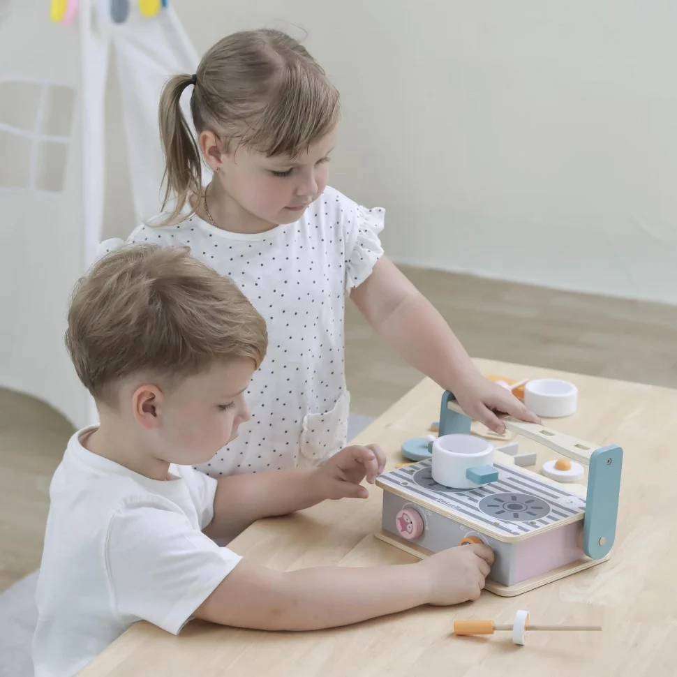 Дитяча плита з посудом та грилем Viga Toys PolarB 44032 складана